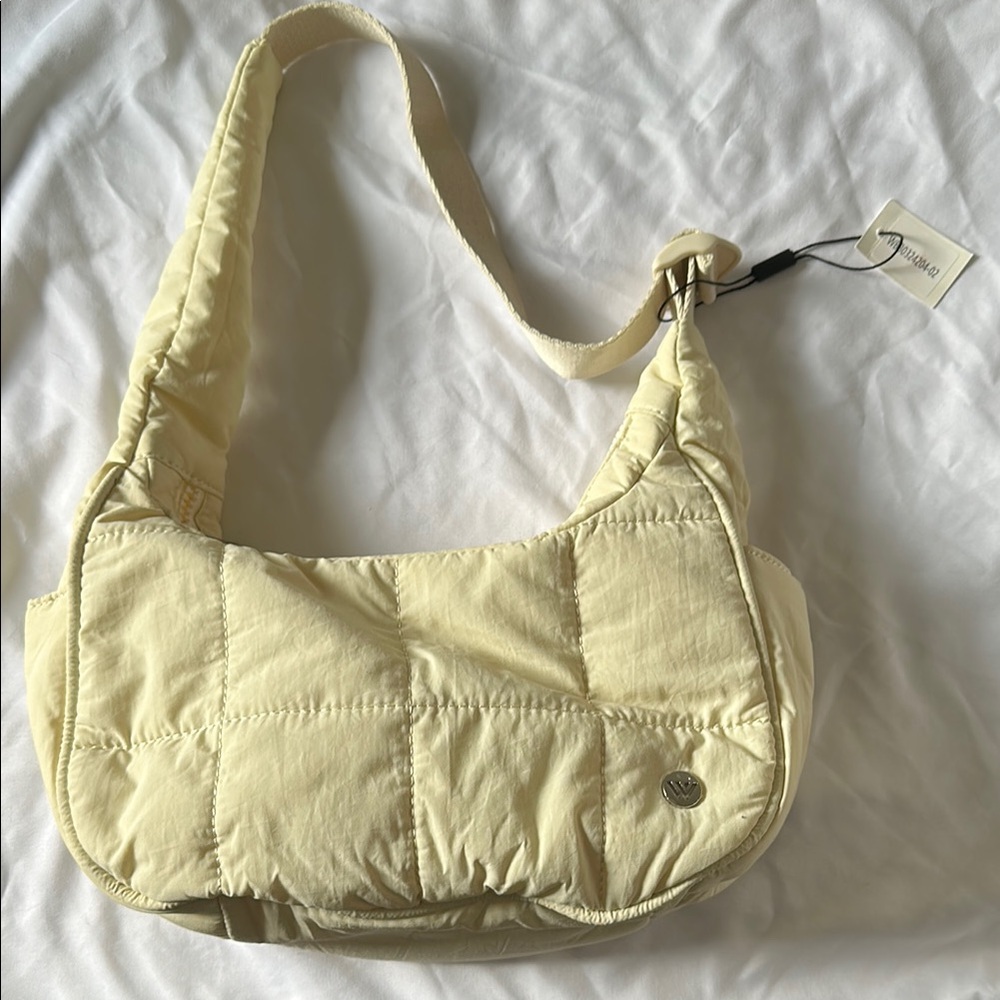 Cream Quilted Shoulder Bag